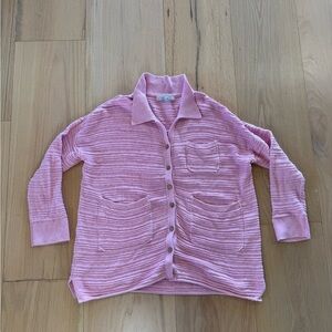 Free People Beach Day Dreaming Button Up Cardigan Pink Size Medium